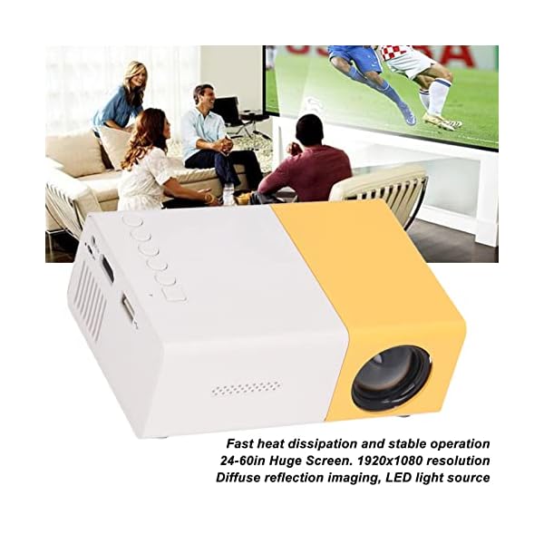 Cuifati -Videoprojektoren 720P HD-Filmprojektor, 24 Bis 60-Zoll-Bildschirmprojektion, Augenfreundlicher LED-Projektor für Heimkinofilme Im Freien – Bild 6