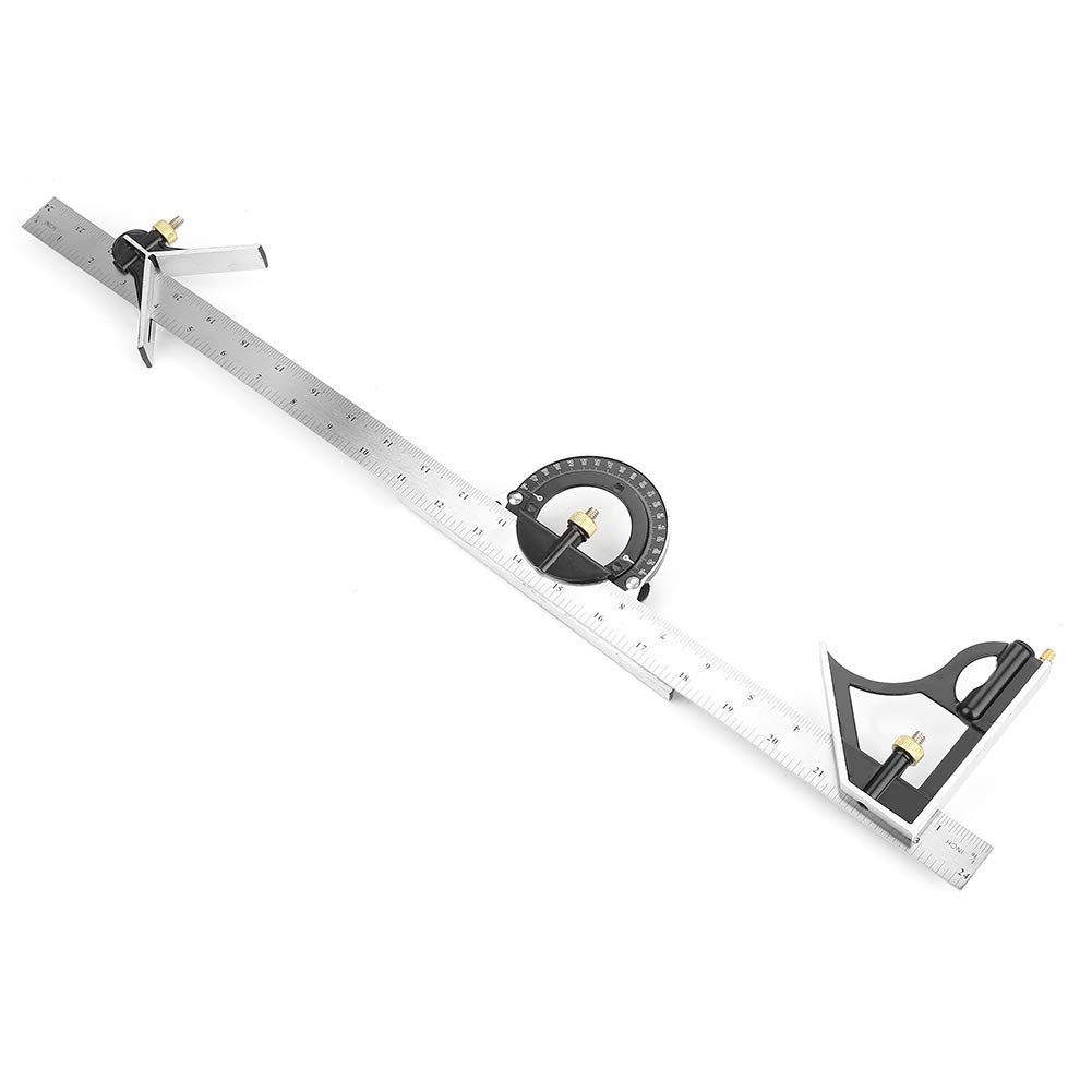 3in1 Combination Square Set 0600mm Angle Ruler Protractor Angle Finder