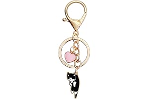 Pink Heart Wild Cat Keychain