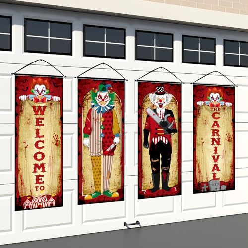 Image of Panelee 4 Pcs Vintage Halloween Carnival Decorations