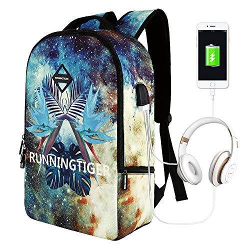 Segater Galaxy Sac à dos léger pour ordinateur portable avec chargement USB Cover