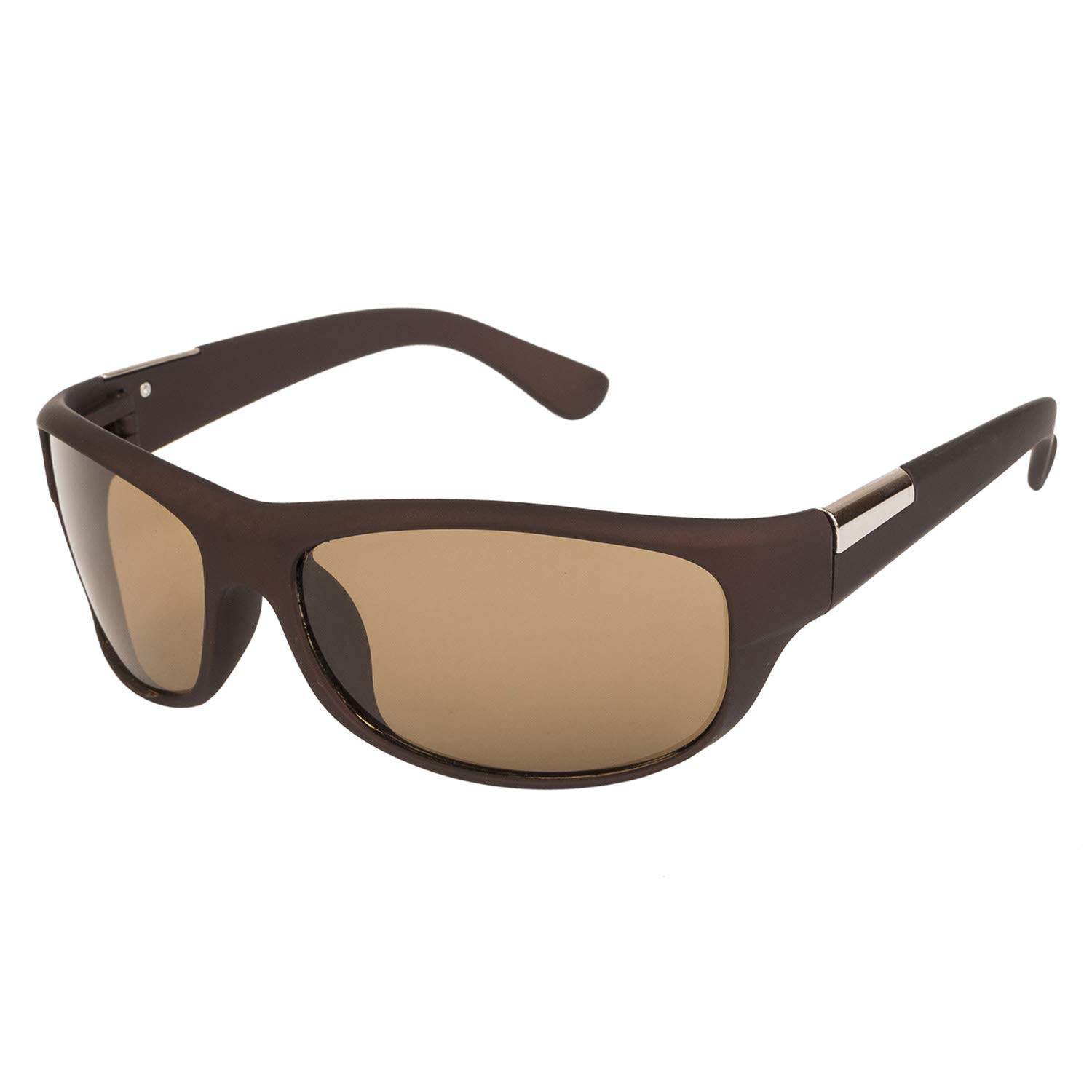 Men's UV-400 Protected Sunglasses Hector Sports Wrap Matte Brown, 64mm (Brown Lens) (MA-905-S4)-image-16