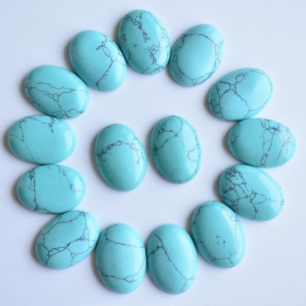 Piedra natural mixta lágrima ovalada azul turquesa para manualidades y hogar