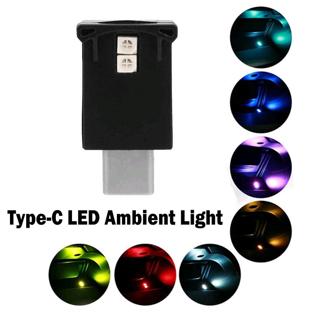 Mini Luce USB Type-C 8 Colori Con Sensore Automatico – Lampada Ambientale Regolabile Per Auto E Casa