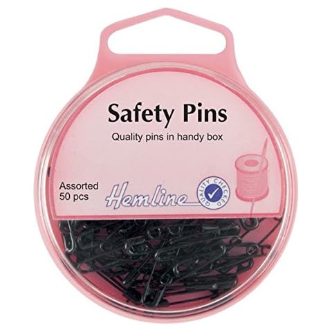 HEMLINE Black Metal Safety Pins 50PK Cover