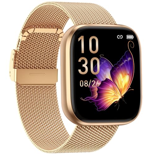 Reloj Inteligente Mujer, 1.91' Smartwatch Mujer pulgadas con Llamadas, IP68 Impermeable, 120+ Modos Deportivos con HD Pantalla Táctil, Podómetro, Monitor de Sueño, Impermeable IP68 para Android iOS
