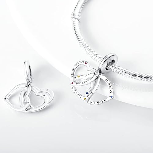 Miniatura 3 de Hapour Dijes de plata de ley 925 para pulseras de dijes, collar, joyería europea, dije, abalorios, abalorios, regalo de cumpleaños para mujeres,