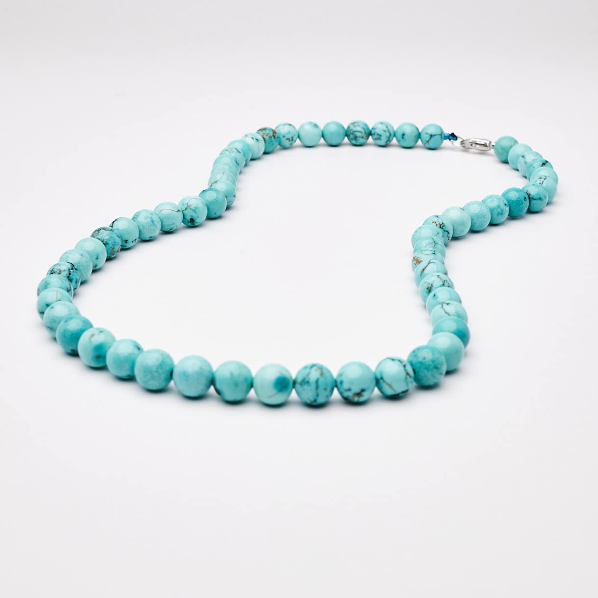 Collar de Cuentas para Hombre | Collar de Cristal Curativo de Piedras preciosas Naturales para Hombres hecho a Mano Para Hombres (azul turquesa)