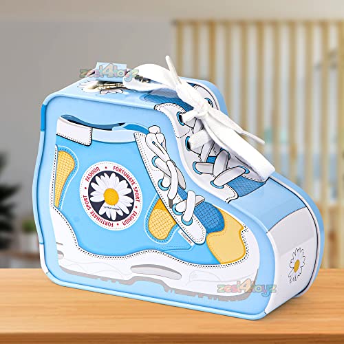 Image of Zest 4 Toyz Money Bank for Kids with Lock N Key Metal Piggy Bank Gullak Money Box Coin Bank Shoe Lace Activity Learning Toy Return Gifts