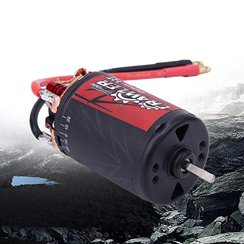 RC-Automotor, 80mm x 36mm, RC Motor 550, Metall + Kunststoff, Hohes Drehmoment, Bürstenmotor 5-Slot-RC-Motor Kompatibel mit 1/10 RC Crawler Car(12T)