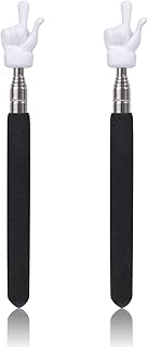 2pcs Teachers Pointer Stick, Telescopic Teachers Pointer for Classroom Presentation Whiteboard Extendable Pointing Stick for Teachers Speakers (Black)