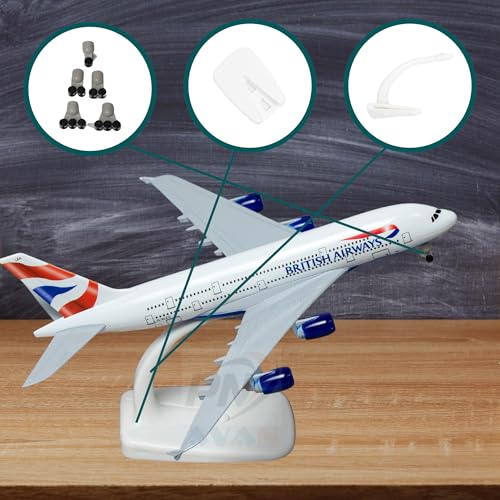 Image of British Airlines, diecast, Metal Aeroplane Scale Model Office only for Display 20 cm (British Airways No Lending Gear)