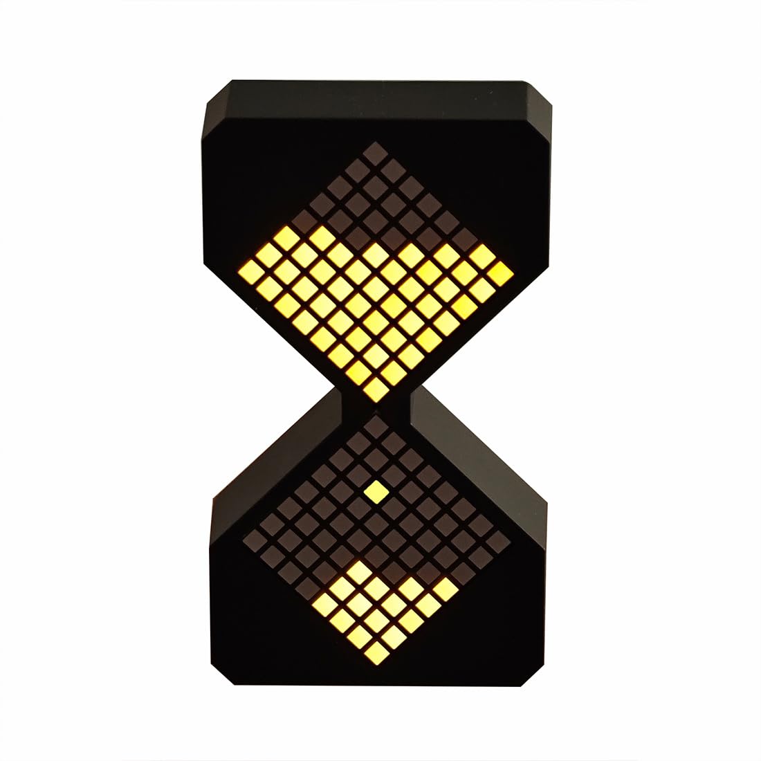 Cubertime Yellow Black Cyber Electronic Hourglass Timer, Gravity Sensor Flip 30 Min Pomodoro Timer, Rechargeable Pixel Sand Light, Cool Gaming Desk Accessories For Desk Decor