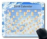 5. respaldo no deslizante; Yanteng Cojines de ratón del Calendario 2019, cojín de ratón del Año Nuevo, cojín de ratón del Cielo Estrellado