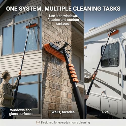 Image of Briliantwerk Solar Panel Cleaning Brush 20 ft Extension Pole