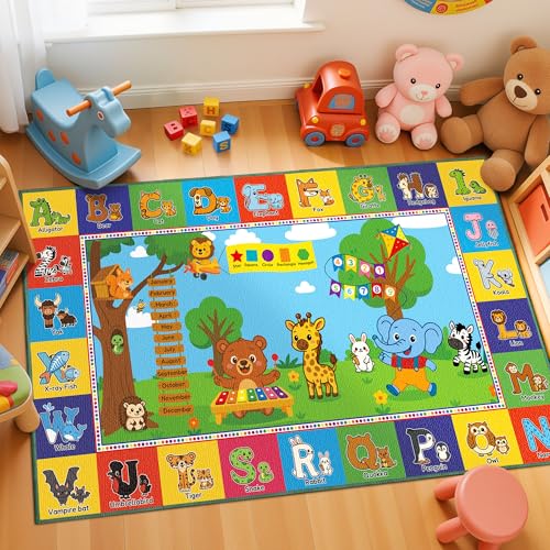 Upgrade Ultra Non-Slip ABC Rugs for Kids Playroom 3x5 Mat