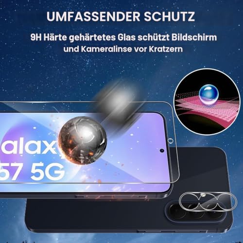 Wayneer für Samsung Galaxy A57 für Panzerglas,3+3 Stück Panzerfolie – Ansicht 5