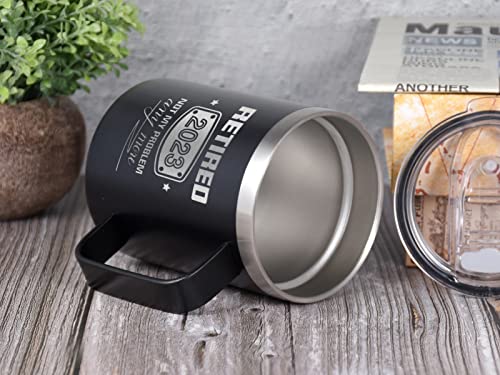 2023 Retirement Gifts For Men And Women, Funny Retired 2023 Not My Problem Any More Coffee Mug Tumbler Gift 14Oz Black, Retiring Present Ideas For Coworkers, Boss, Husband, Dad, Teacher, Doctor #TOP3