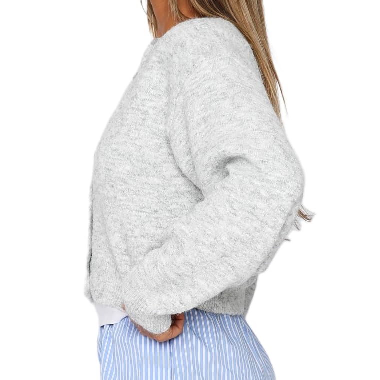 Image of Muineobuka Women Knit Cropped Cardigan Tops Long Sleeve Button Down Lightweight Bolero Sweater Tops, X-Large
