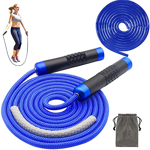 Gewichtetes Springseil, Speed-Springseile mit Aluminiumgriff, verstellbar und verhedderungsfrei, Kugellager, schnell, schweres Springseil für Cardio, Ausdauertraining, Fitness-Workouts Cover