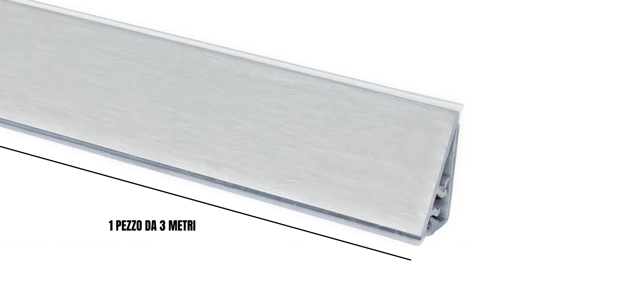 Alzatine per Cucina | Diversi Colori e Modelli | 1 Pezzo da 3 Metri | Complete di Accessori di Fissaggio | Protezione e Design per Il Tuo Top (Inox)