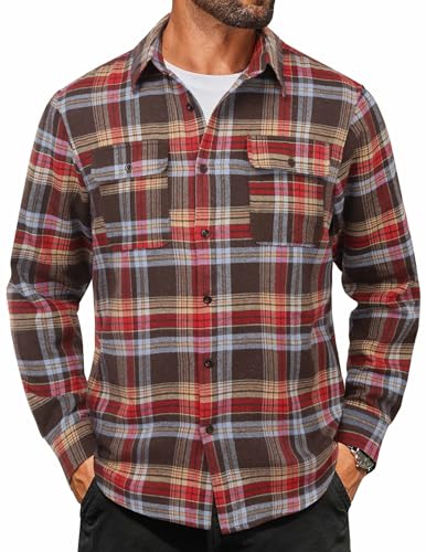 Chemise à manches longues en flanelle COOFANDY pour homme actif