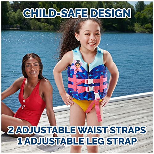 Swimways Gabby's Dollhouse Swim Trainer Life Jacket, Us Coast Guard Approved Life Vest Kids Swim Vest, Pool Floats & Life Jackets For Kids 33-55 Lbs, Gabby #TOP3