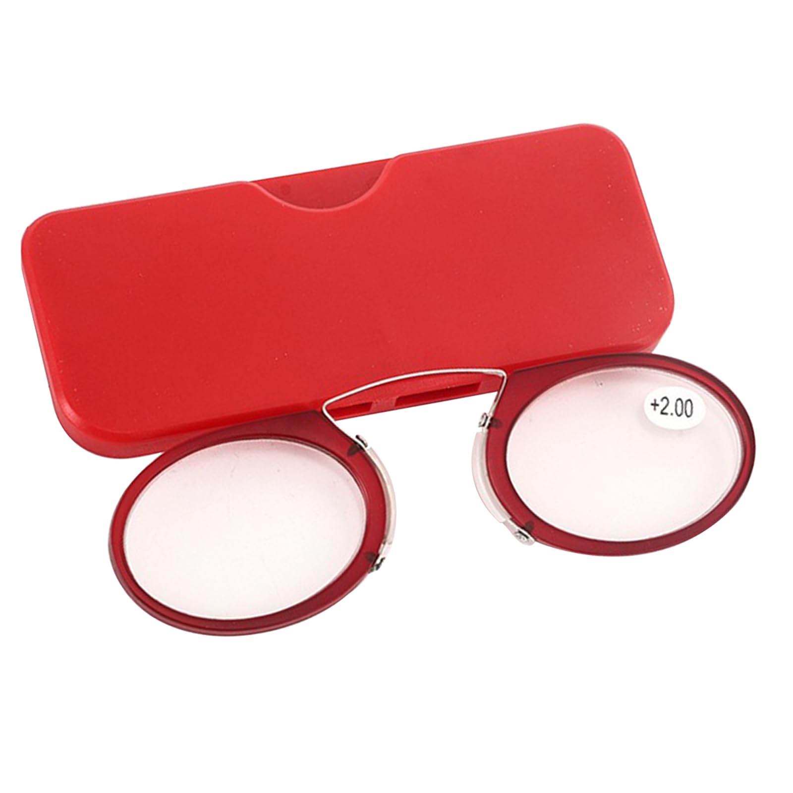 Gafas de lectura mixtas sin patillas,Gafas De Lectura Estuche Compacto Universal,Mini Clip de Nariz Compactas Gafas,Gafas de Lectura Sin Patillas,Gafas de Lectura para Hombres y Mujeres,+2.0