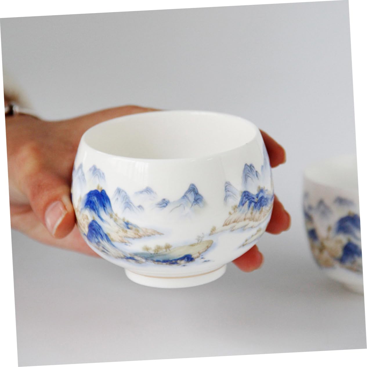 Taza de Cerámica para Té de Estilo Tradicional Diseño Pintado a Mano, Multiuso y Decorativa Adecuado para Casa o Casa de Té