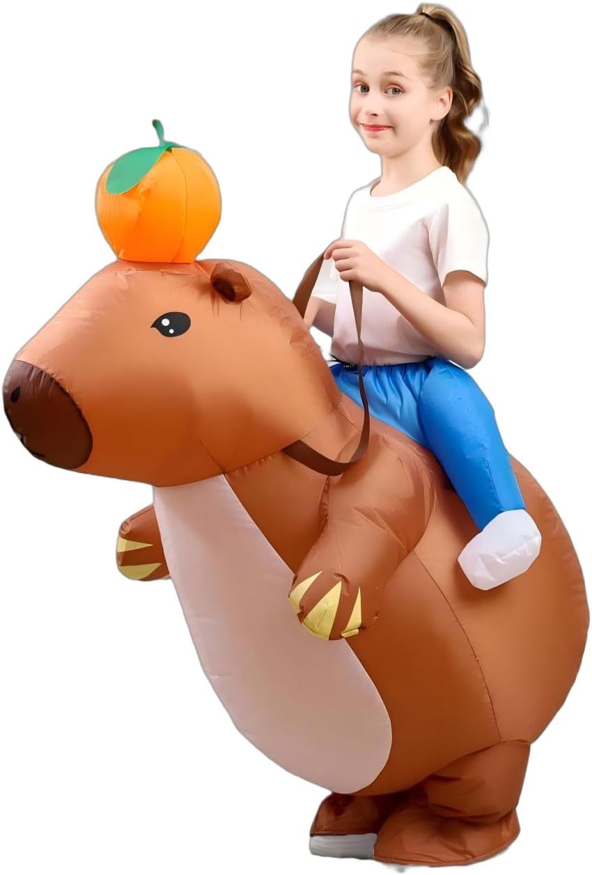 Inflatable Costumes for Kids Capybara Halloween Inflatable Costume for Girls Boys, Brown
