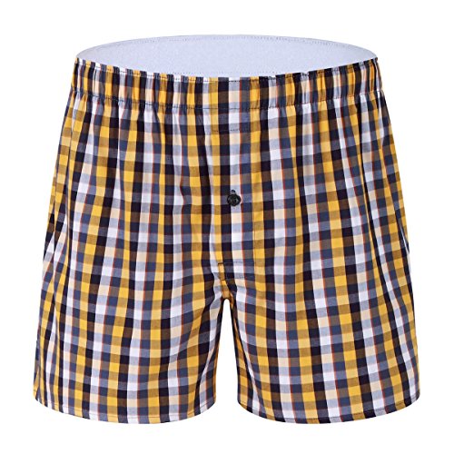 M Moacc Men Boxers 100% Cotton Mens Boxer Briefs Button Fly Shorts Premium Underwear Pack 5,Small #TOP2