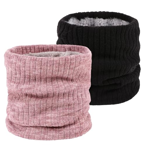 lifwimner 2 Stück Schal Winter Halsschlauch Herren Ski, Schlauchschal Halswärmer Gesichtsschal Fleece Loop Schal für Männer Frauen Aktivitäten Warm Nackenwärmer...