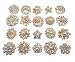 L'vow Gold Crystal Pearl Brooches Brooch Pins Wedding Corsage Bouquet Kit Pack of 12