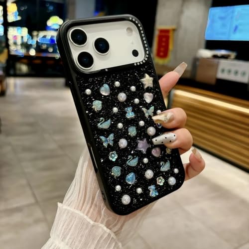 RNOZX For iPhone17 Pro�p�����K���X�p�[���P�[�X �O���b�^�[�J�����ی�J�o�[�iFor iPhone17 Pro�p/�u���b�N�j