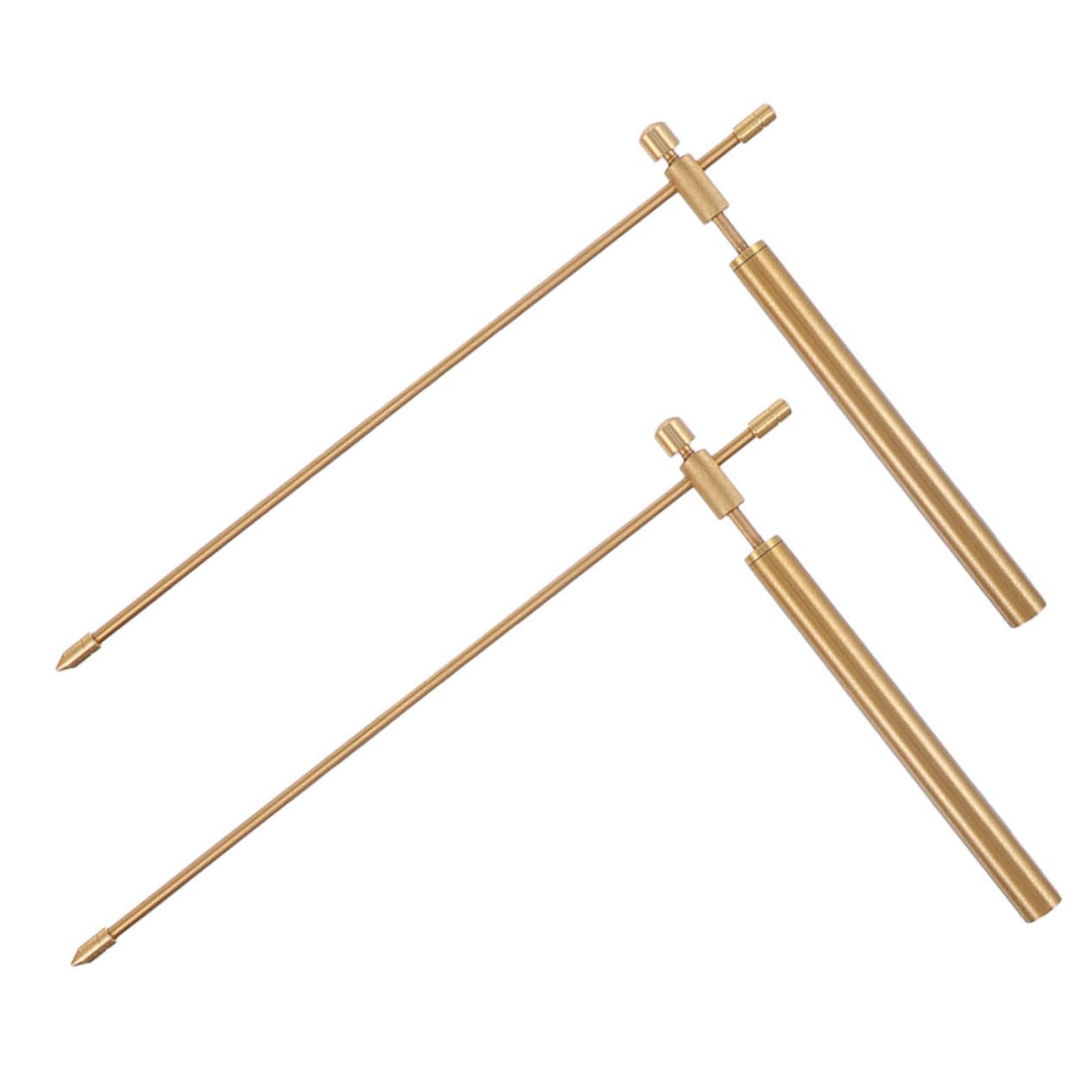 2pcs Copper Dowsing Rods Portable Water Divination Tools with Storage Bag for Detecting Water Minerals and Lost Objects