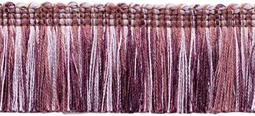 Miniatura 7 de 1 34 pulgadas de largo (1.6 in) de largo, colección Noblesse hermoso ribete de flecos (0175HB), marrón capuchino multicolor #D2A2 (marrón chocolate,
