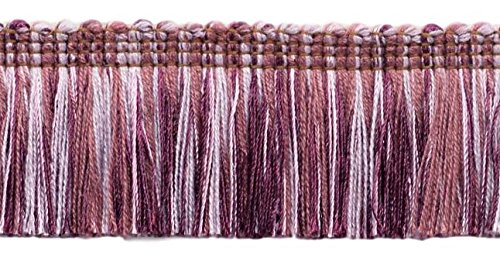 Frange à brosse haut de gamme 45mm coloris 2927 prune foncé pour passementerie de luxe