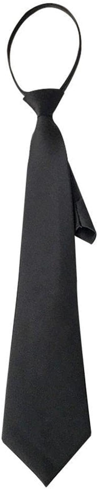 Galyacht Length 42cm Black Women 's Narrow Necktie with Zipper Adjustable Neck