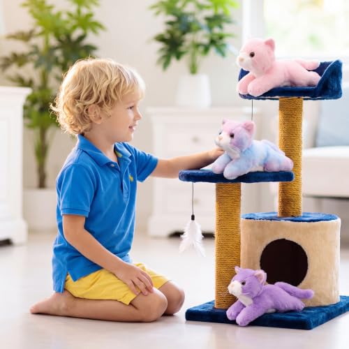 Image of 3 Pcs 9 Inch Cat Stuffed Animal Plush Toy Gift, Dreamy Style