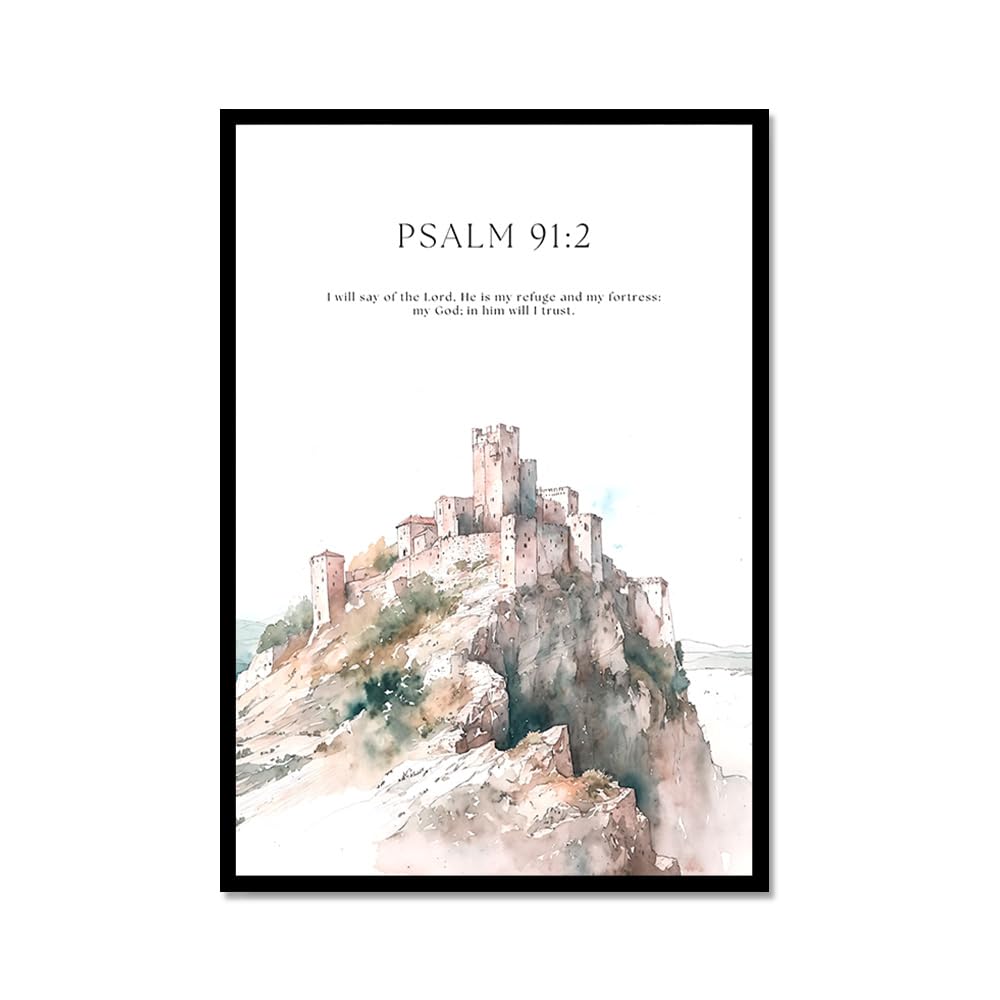 Psalm Jeremiasz Inspirujące cytaty płótno sztuka ścienna – chrześcijański werset biblijny plakat z obrazem Jezusa do salonu lub wystroju domu (SKU 1,40.6x61.0 cm=(40x60cm), czarna metalowa rama)