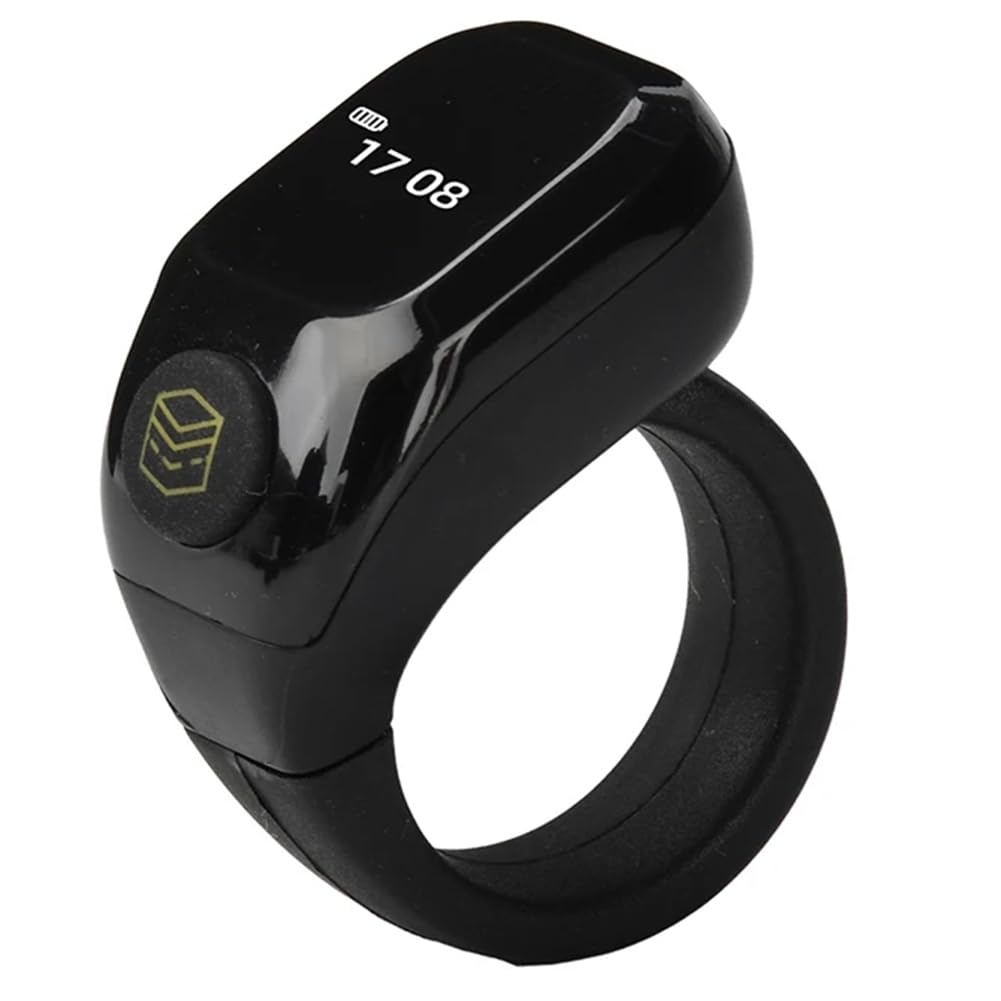 Jnchdghwa Black 3In1 Bluetooth Ring Counter Interchangeable Shaft Electronic Tasbih Counter For Prayer,Meditation Bluetooth Ring Counter