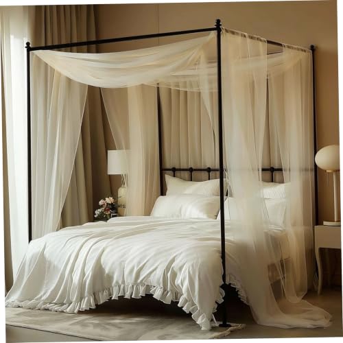 Cortinas transparentes con dosel para cama que transforman dormitorios aburridos 7