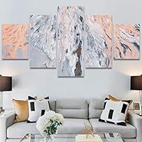 SIGNWIN 5 Panel Canvas Wall Art Abstract Colorful Decorative Elements Modern Artwork for Home Decorations Ready to Hang - 60