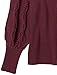 Cable Stitch Women's Cable Sleeve Ribbed Sweater - Mock Neck Long Blouson Lantern Sleeve Pullover Top (Large, Aubergine)