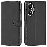 Verco Handyhülle für Xiaomi Poco F7 Hülle, Bookcase Tasche Flipcover für Poco F7 Hülle [Kartenfächer/Aufstellfunktion], Schwarz