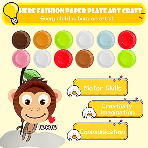 V-Opitos Arts And Crafts Kits For Kids, 12 Pack Simple Animal Paper Plate Crafts For Toddler Age Of 2, 3, 4, 5 Years Old, Fun Preschool Classroom Activity Project For Boy & Girl #TOP2