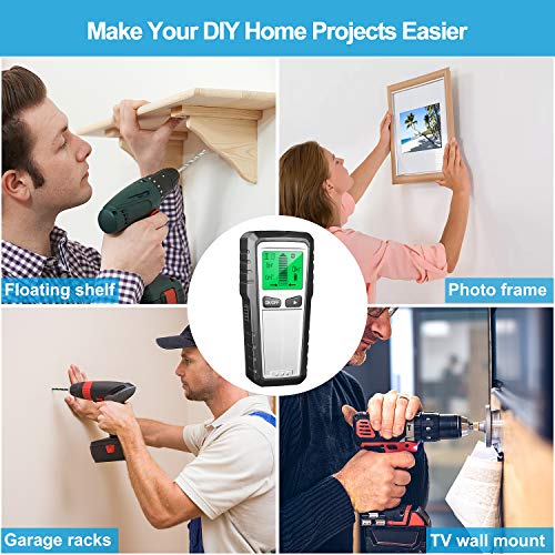 Stud Finder Wall Scanner 5 in 1 Electronic Stud Sensor Beam Finder for Wall Detector Magnetic Stud Finder with HD LCD Dislay Audio Alarm for Wood AC Wire Metal Studs Detection - Thumbnail 7