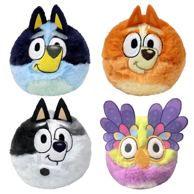 TY Beanie Bouncers Bluey, Bingo, Chattermax & Muffin 4-Pack, Soft Plush Toys for Kids, Bouncy Cuddly Toy Set