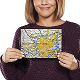 Affiche en vinyle de destination A5 - Nantes France - Carte de voyage - 21 x 14,8 cm - 280 g/m² - Papier photo satiné brillant - #45827