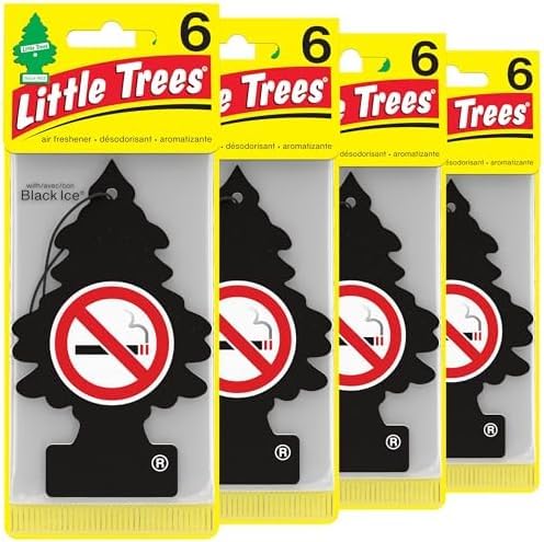 Image of LITTLE TREES Air Fresheners Car Air Freshener. Hanging Tree Provides Long Lasting Scent for Auto or Home. No Smoking, 24 Air Fresheners (Pack of 6)